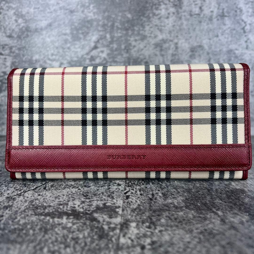 BURBERRY ノバチェック キャンバス×レザー 長財布