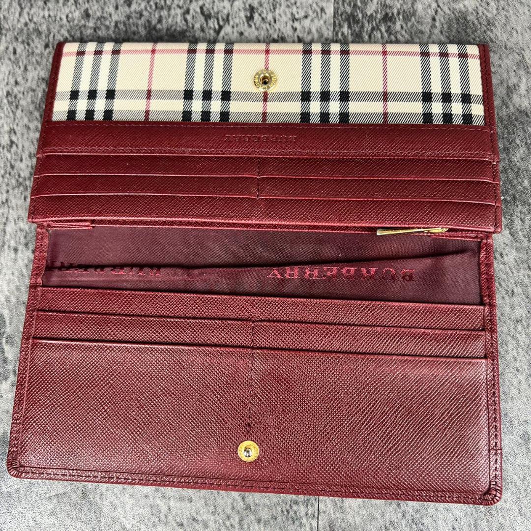 BURBERRY ノバチェック キャンバス×レザー 長財布