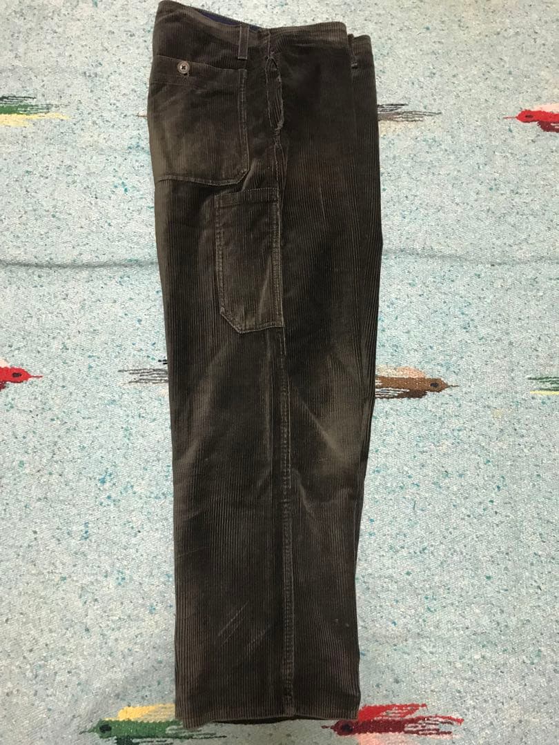 40s ブラック フェード 太畝 黒コーデュロイ ワークパンツ フランス ユーロ