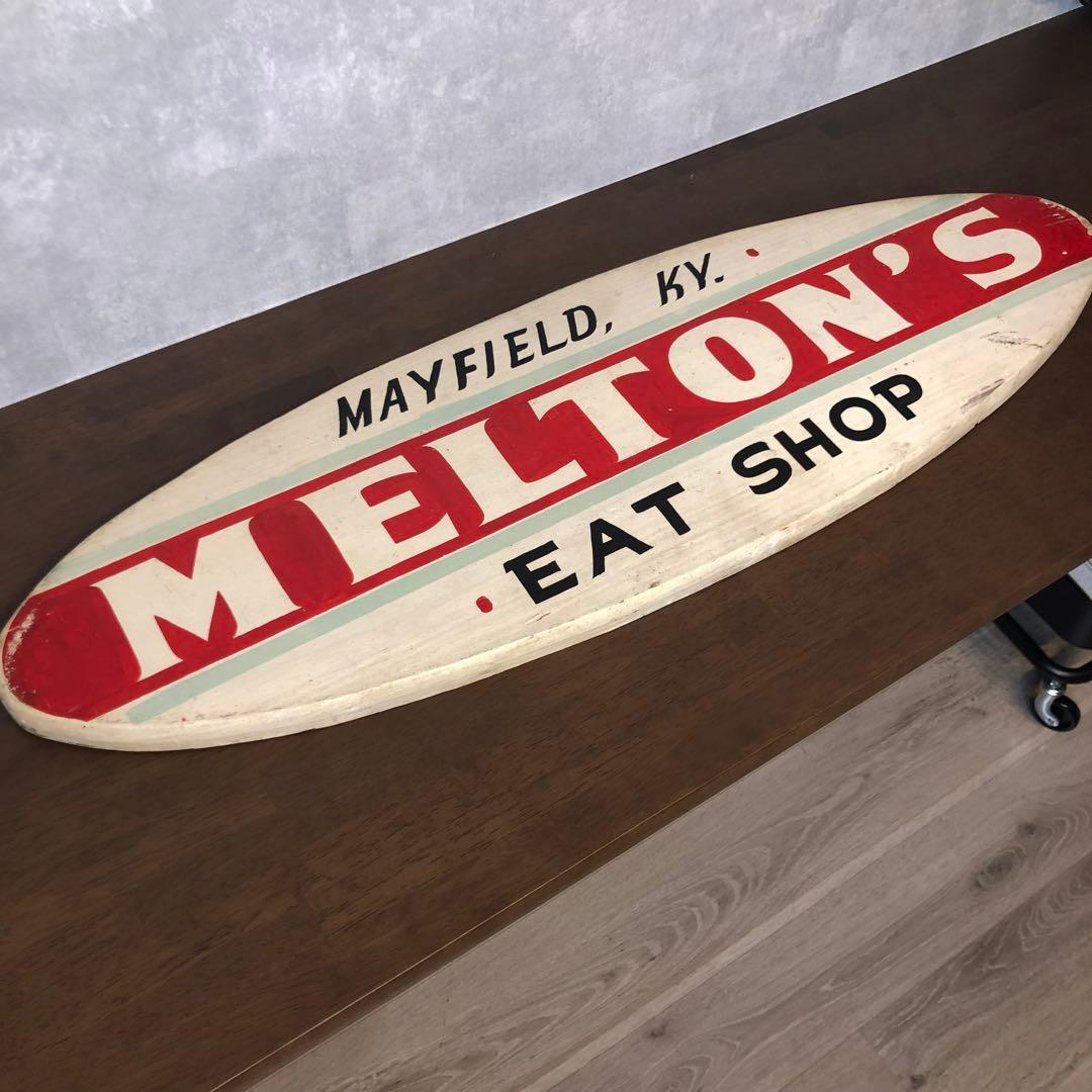 アンティーク雑貨 MELTON'S EAT SHOP ビンテージ ウッドサイン