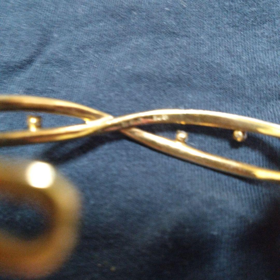 ゴールド ツイストデザイン バングルH＆G