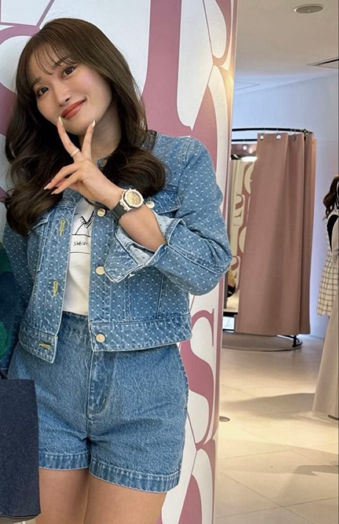 shéller Dotジャガードデニムジャケット