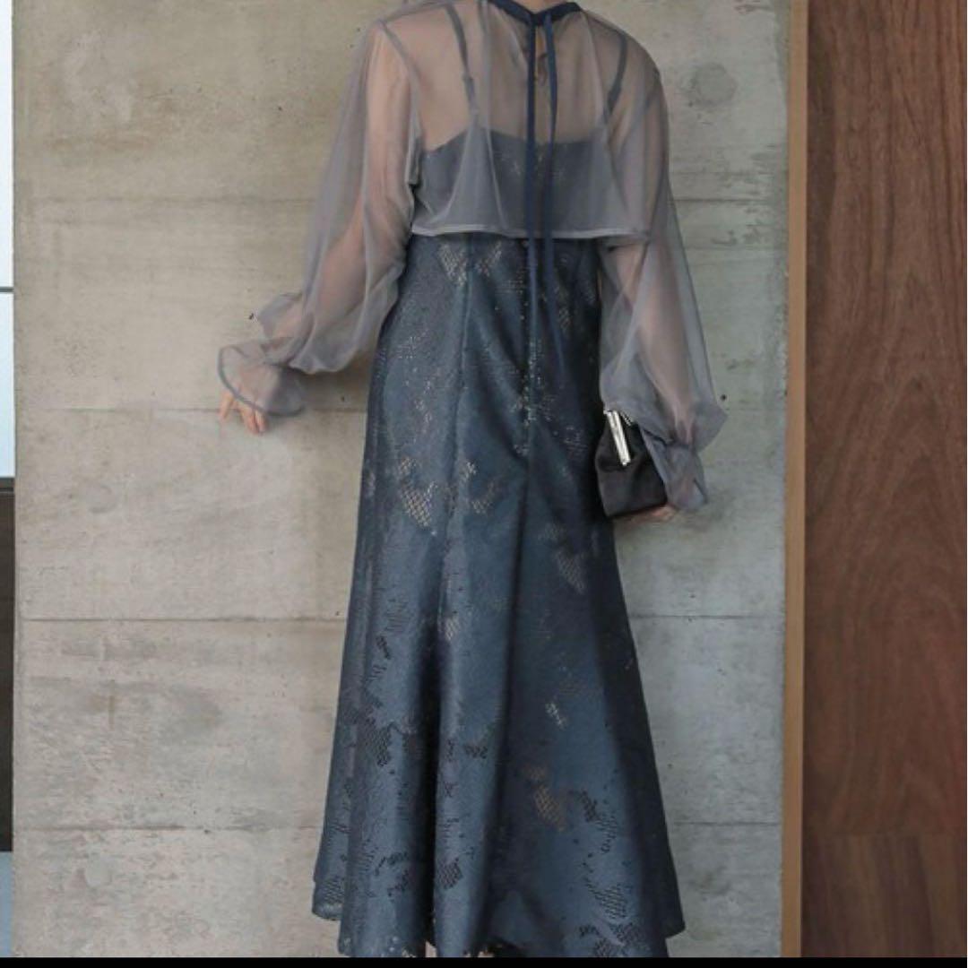 DorryDollシフォンボレロセット メニーウエイドレス　アビスブルー　M