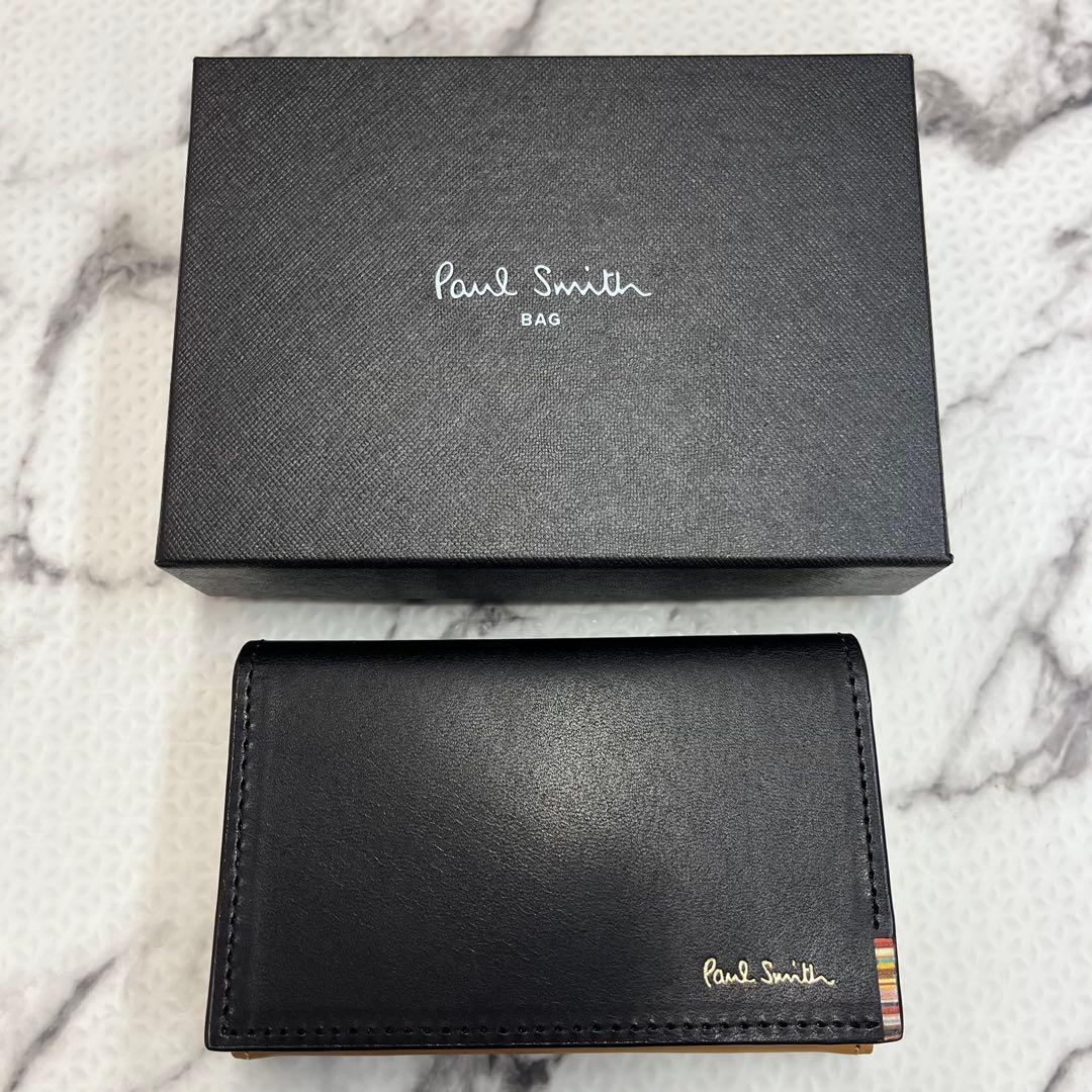 新品 Paul Smith ポールスミスマルチストライプタブ名刺入れカード入れ