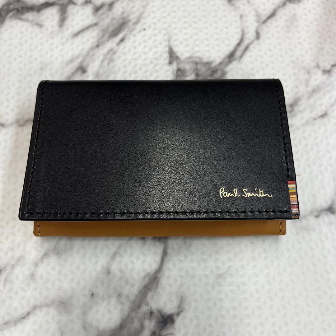 新品 Paul Smith ポールスミスマルチストライプタブ名刺入れカード入れ