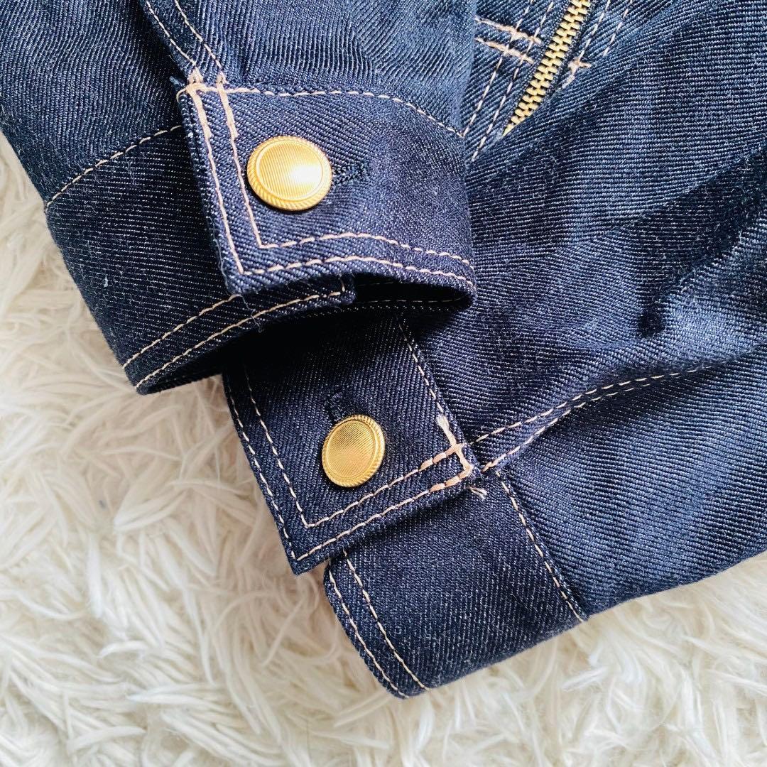 アナイ●極美品●22SS 近年モデル シルク混ノーカラーデニムジップブルゾン M