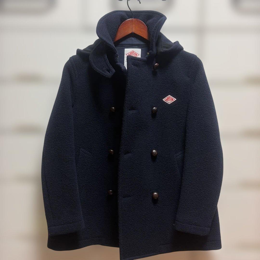 美品☆DANTON ネイビー フード付きピーコート36サイズ