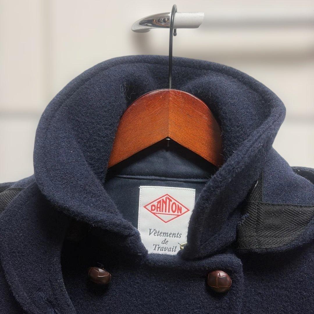 美品☆DANTON ネイビー フード付きピーコート36サイズ