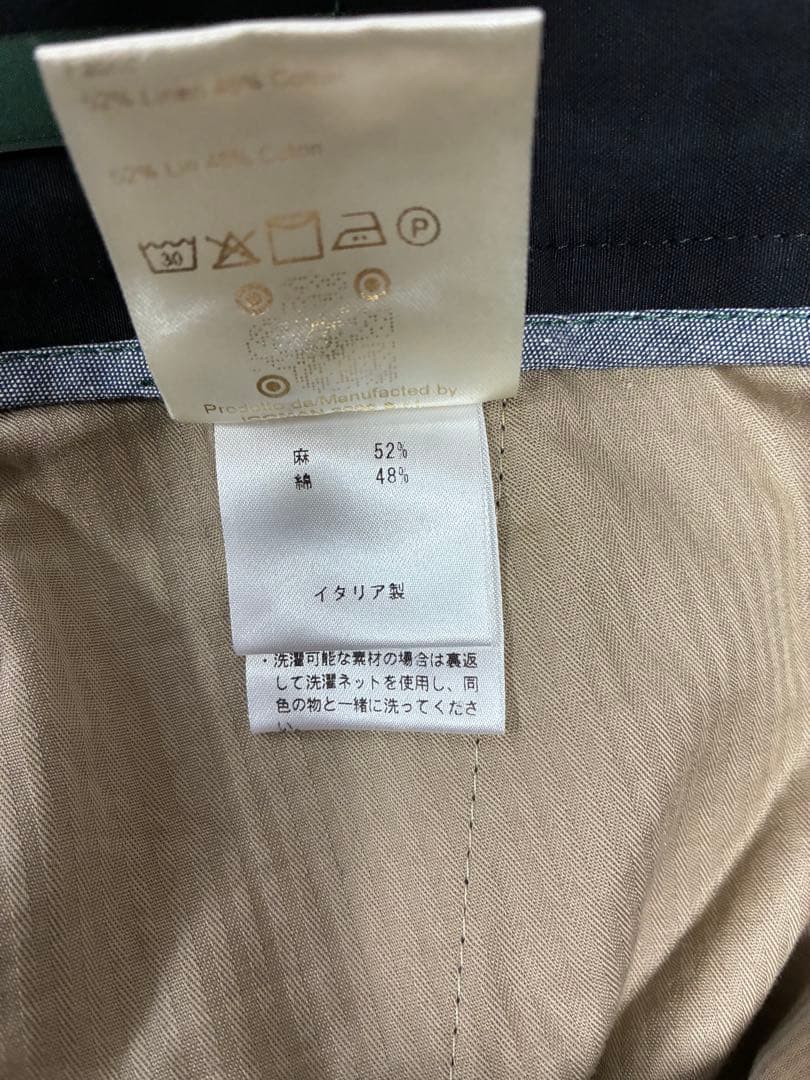 BERWICH SCOTCH 2プリーツ リネンコットン サイドアジャスター