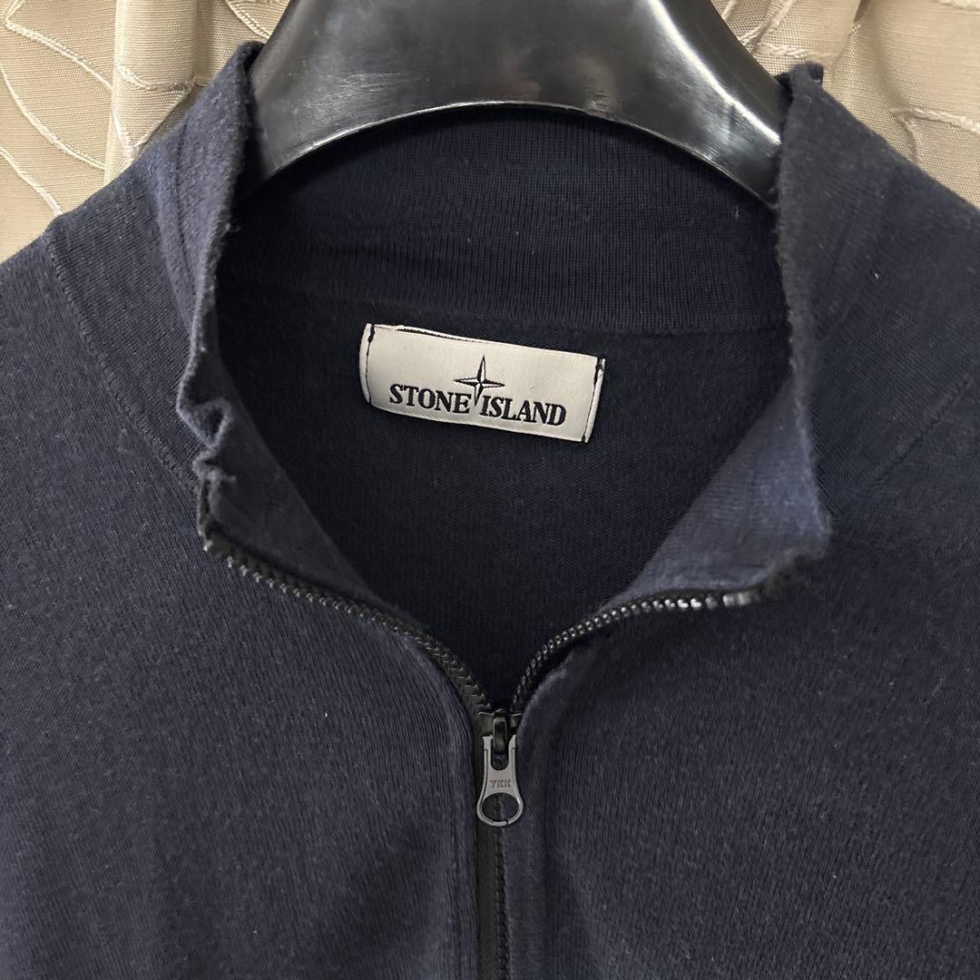 STONE  ネイビー ダブルジップアップセーター