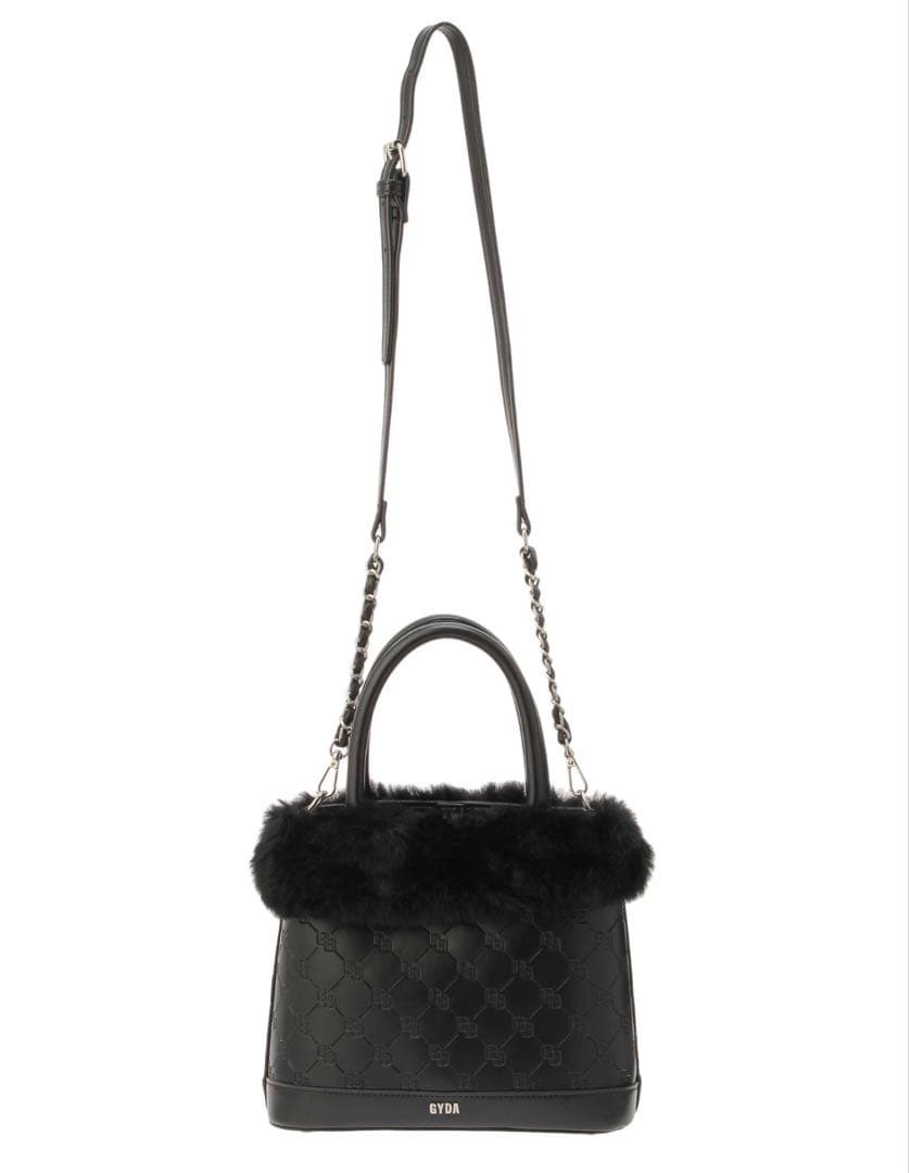 GYDAファーハンドショルダーバッグGGembossmixmaterialBAG