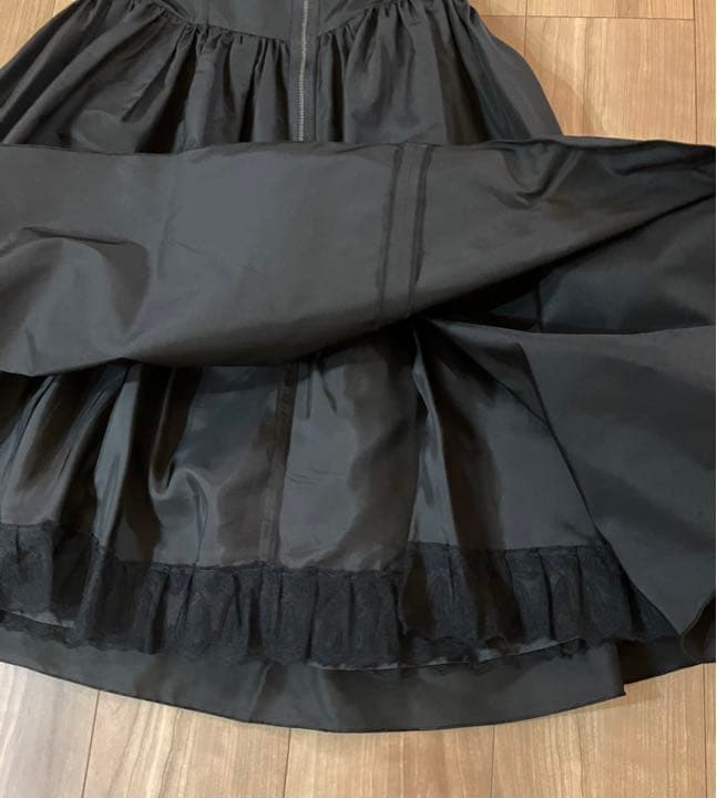 FOXEY ひざ丈ワンピース　シルク　フレア　タック