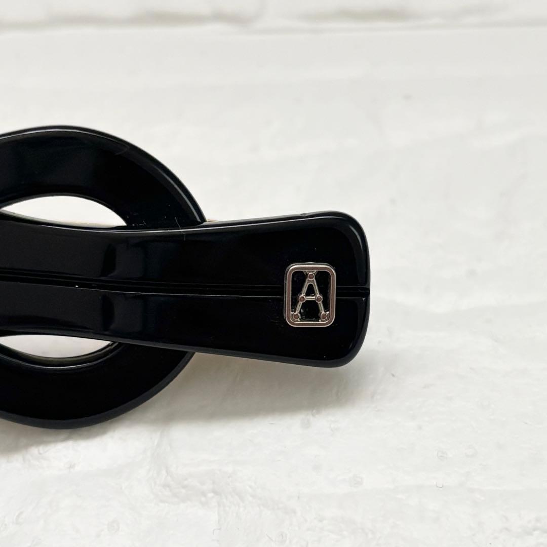 【美品】アレクサンドル ドゥ パリ バレッタ ブラック　ループ　リボン風