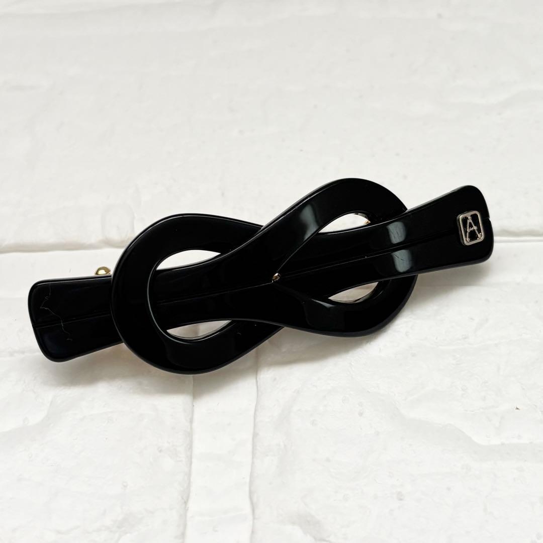 【美品】アレクサンドル ドゥ パリ バレッタ ブラック　ループ　リボン風