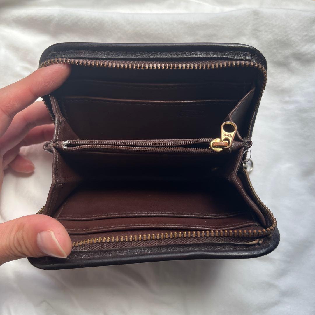 オールドコーチ coach ラウンドジップ コンパクトウォレット 財布　レザー