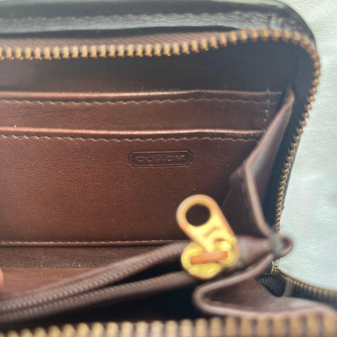 オールドコーチ coach ラウンドジップ コンパクトウォレット 財布　レザー