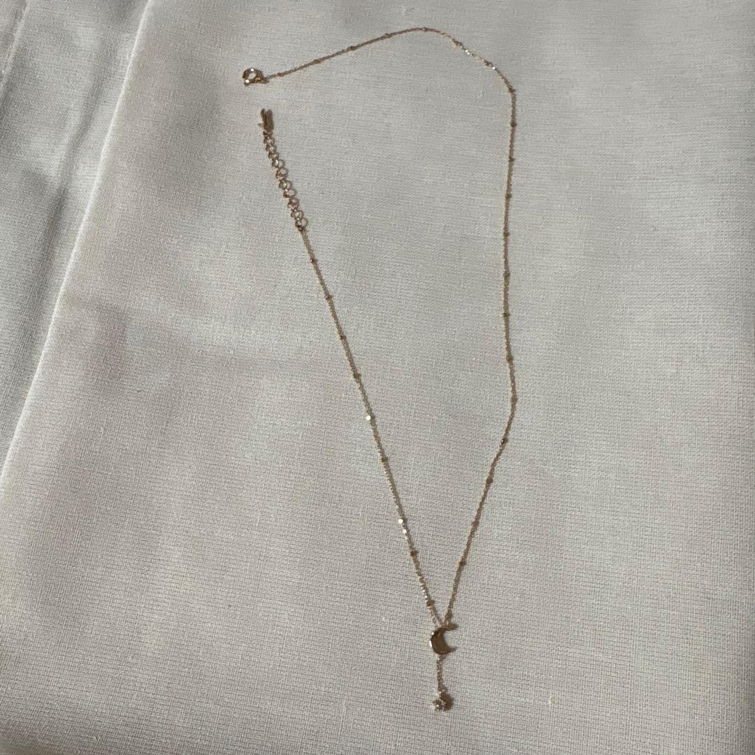 美品k10月と星モチーフ ネックレス