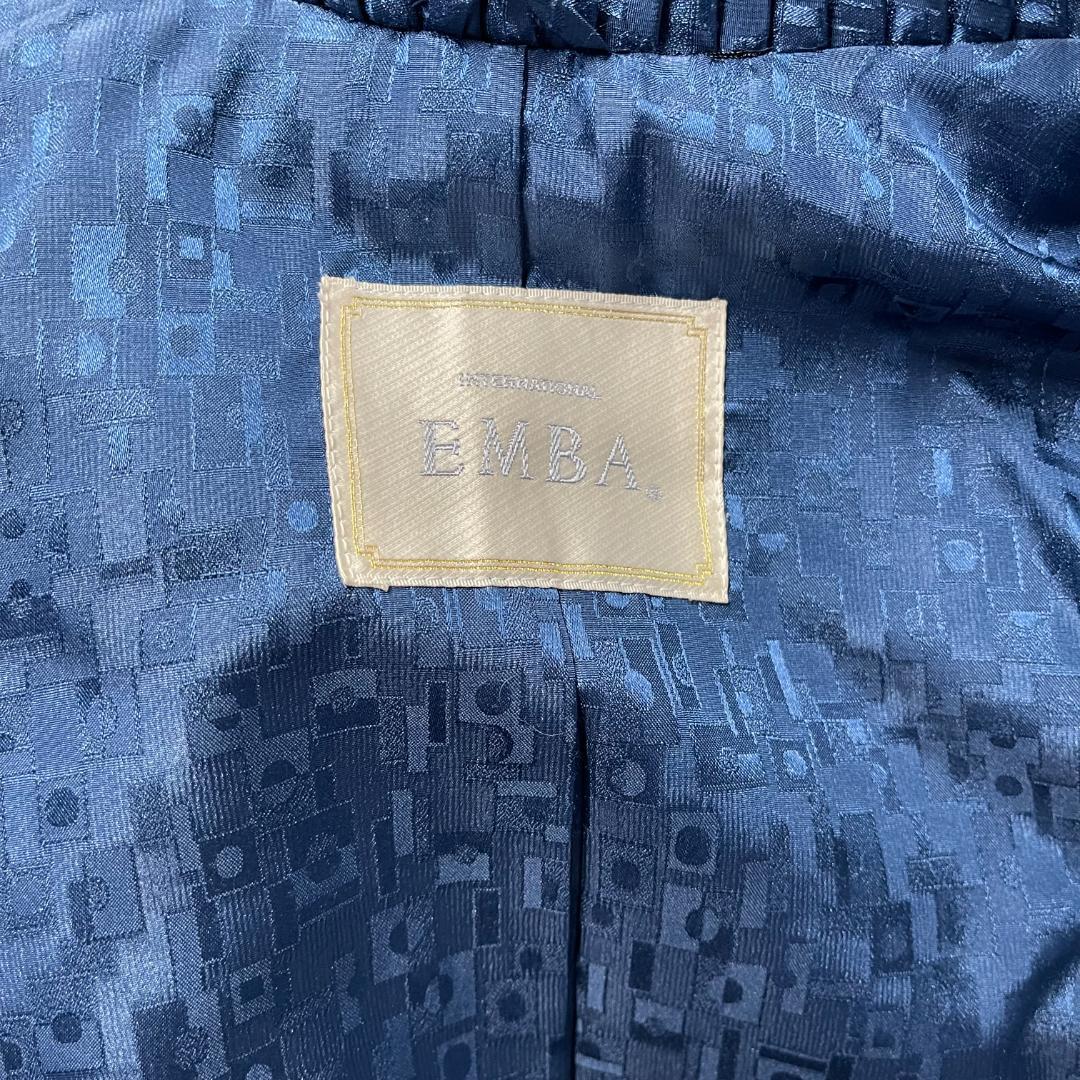 希少 EMBA エンバ ボア ファー コート ブルー