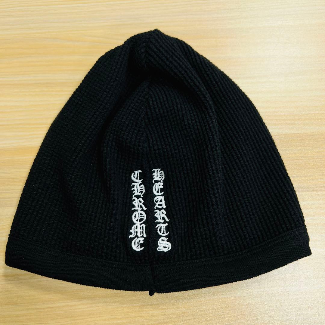 クロムハーツ ビーニーキャップ CHクロス 刺繍ロゴ 黒 サーマル