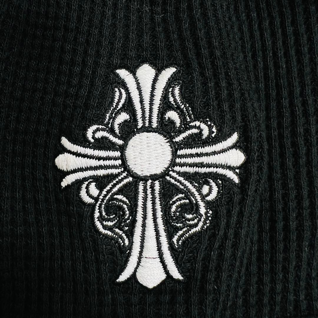 クロムハーツ ビーニーキャップ CHクロス 刺繍ロゴ 黒 サーマル