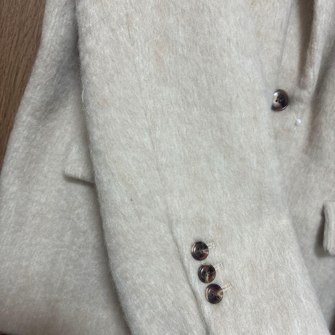 モヘアシャギージャケットコート　ベージュ　ベースメント