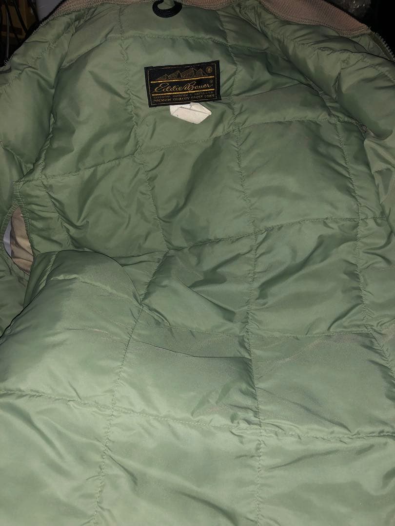 K　Eddie Bauer ダウンベスト オリーブグリーン