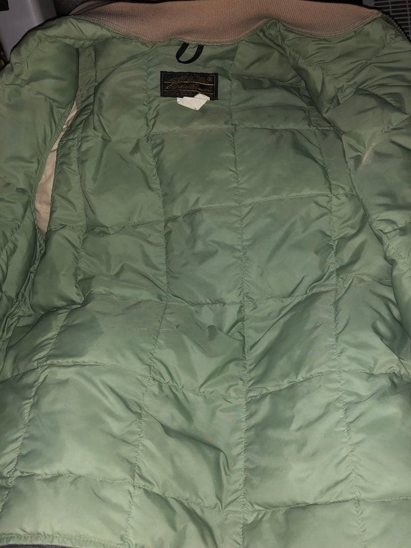 K　Eddie Bauer ダウンベスト オリーブグリーン