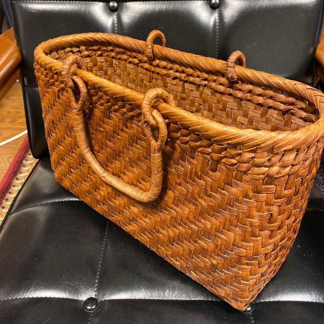 山葡萄カゴバッグ　伝統工芸　かごバッグ　やまぶどう　網代編　山葡萄　籠バッグ