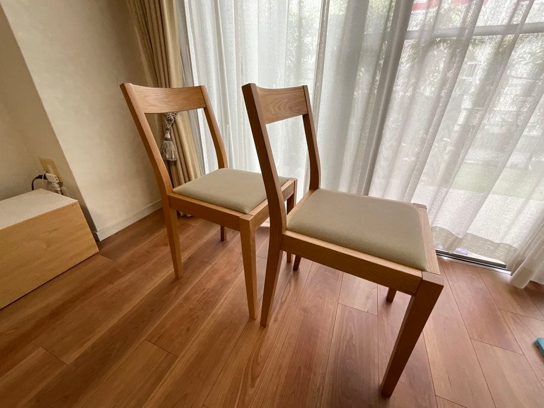 無印良品オーク材椅子2脚セット