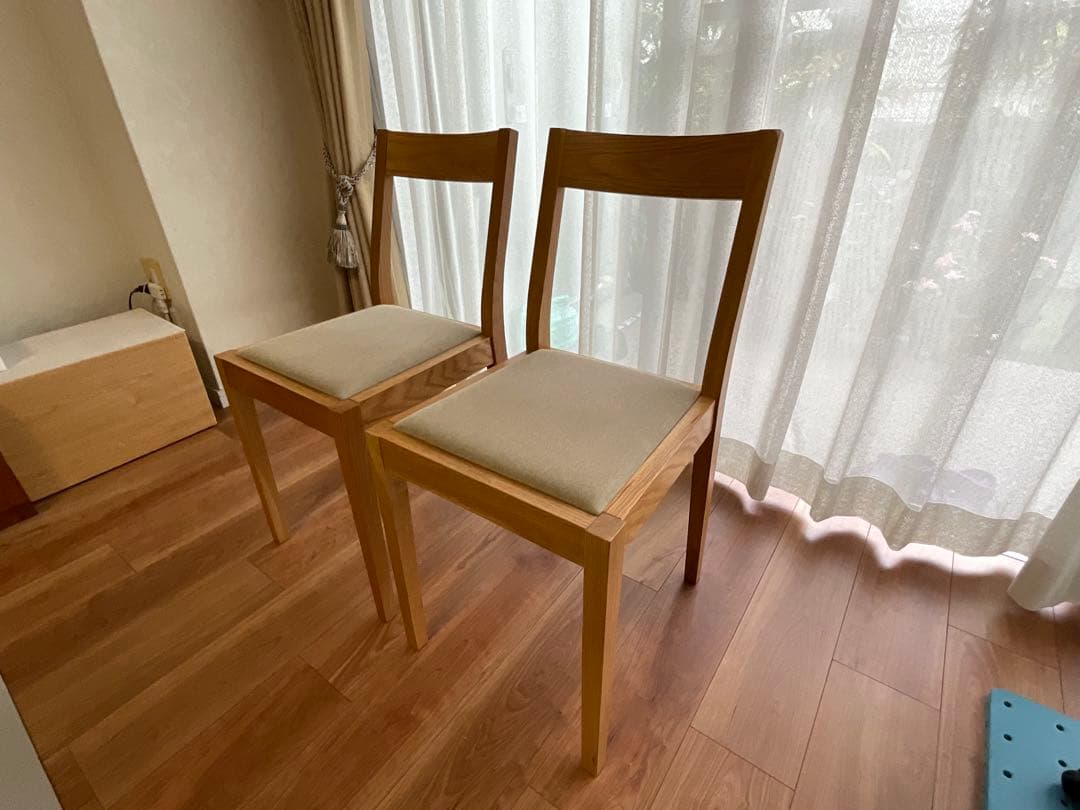 無印良品オーク材椅子2脚セット