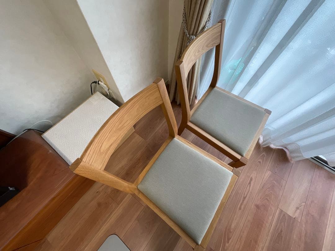 無印良品オーク材椅子2脚セット