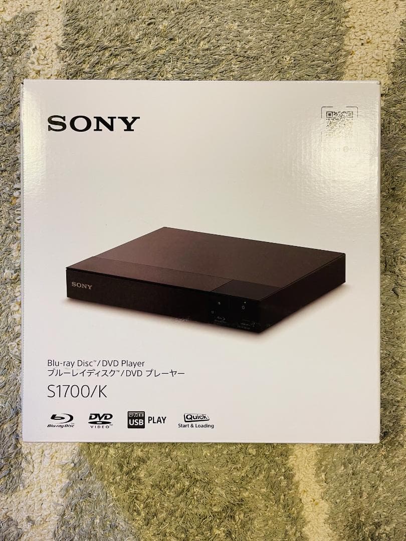 新品同様SONYブルーレイ/DVDプレーヤー 2025年 BDP-S1700/K