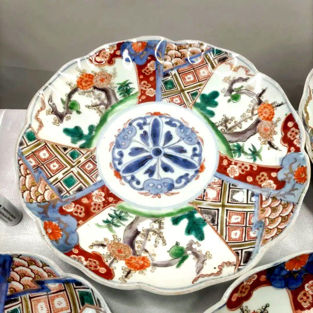 有田焼　伊万里焼　古伊万里　金彩　色絵　7寸皿　平皿　中　大皿　盛り皿5客セット