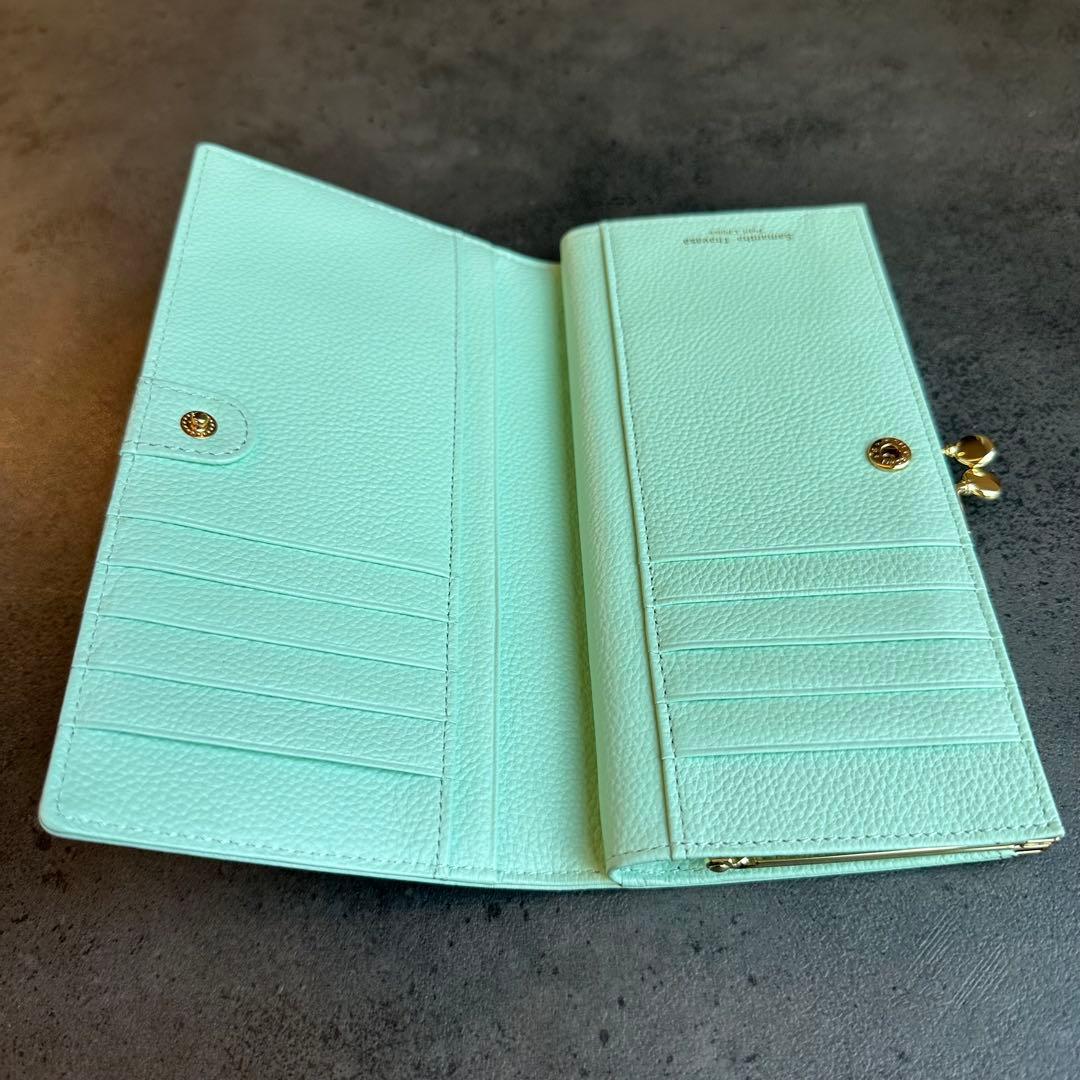 サマンサタバサプチチョイス フラワーモチーフ口金長財布 ミント