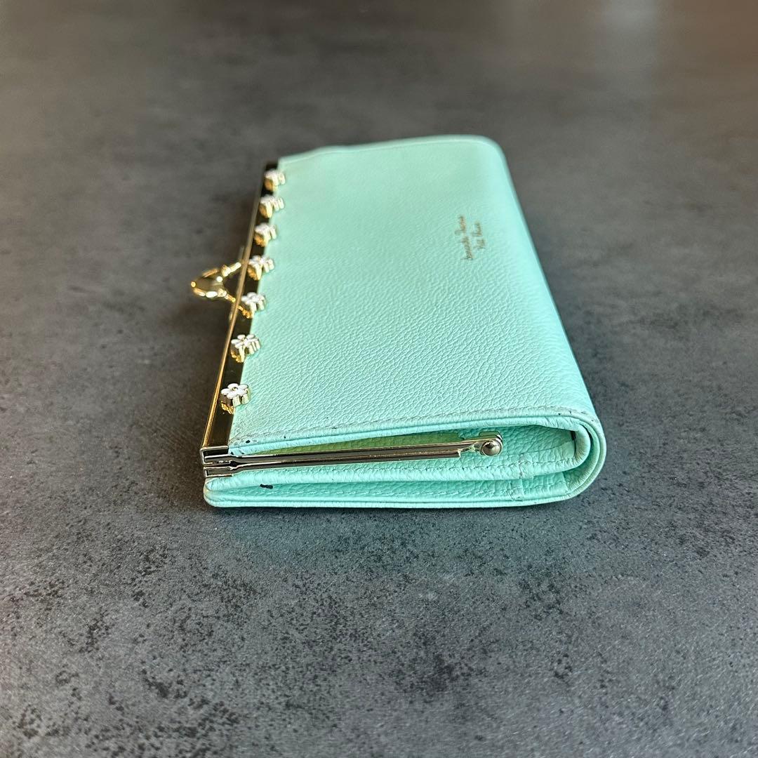 サマンサタバサプチチョイス フラワーモチーフ口金長財布 ミント