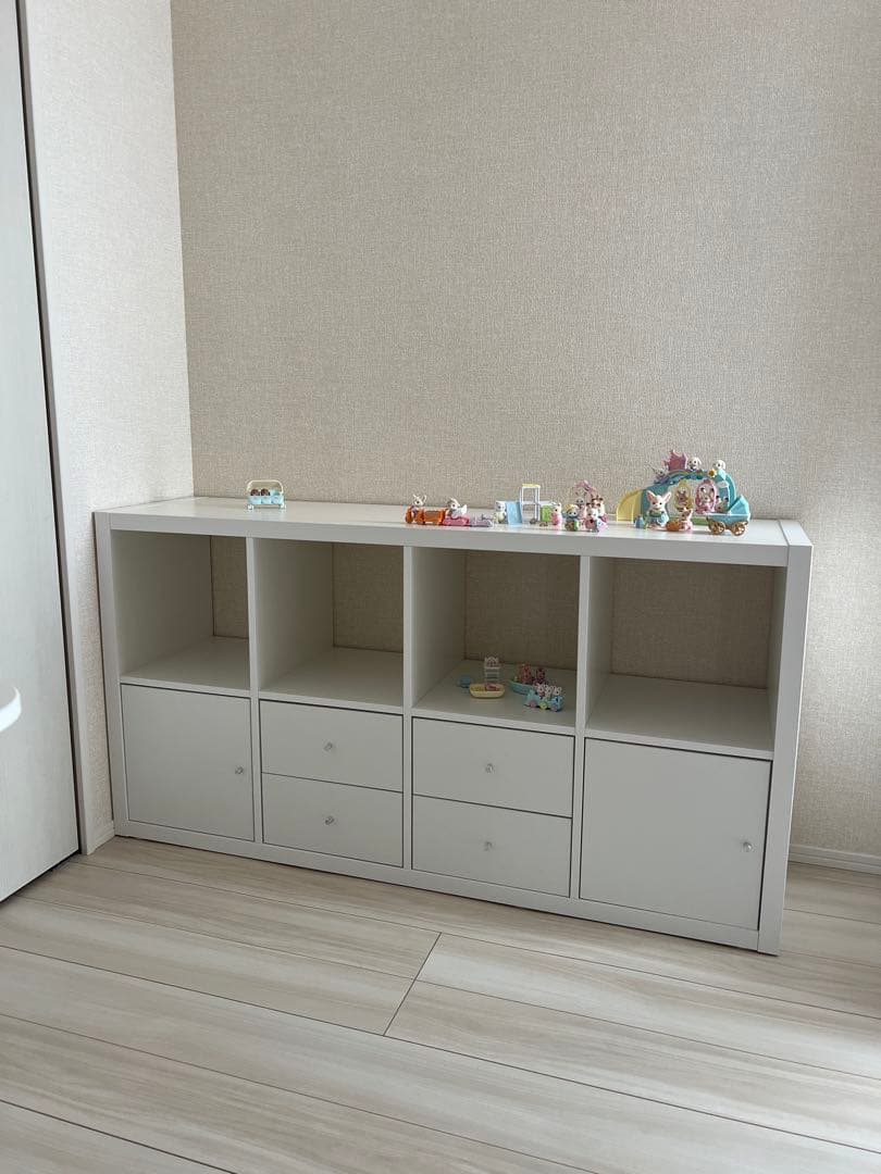 KALLAX カラックス シェルフユニット インサート4個付き, ホワイト