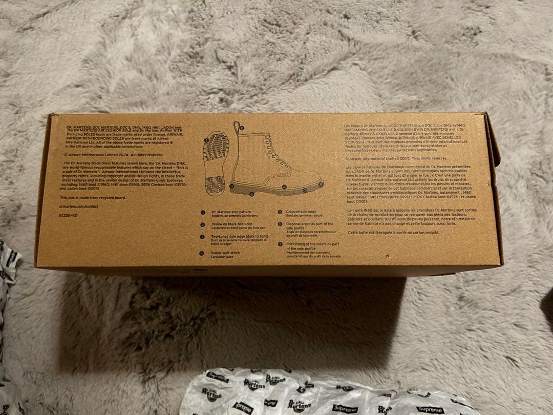 supreme Dr.Martens 1461 3-Eye Shoe 黒　US9