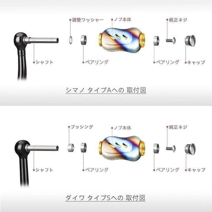 ゴメクサス　リールハンドルノブ　ステラシルバー　シマノ・ダイワ用