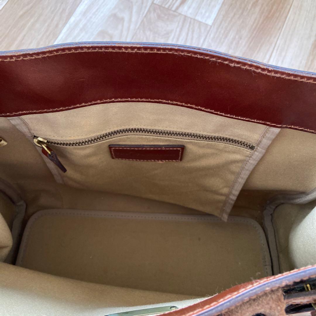 美品 Ralph Lauren トートバッグ 中型 ハウンドトゥースパターン