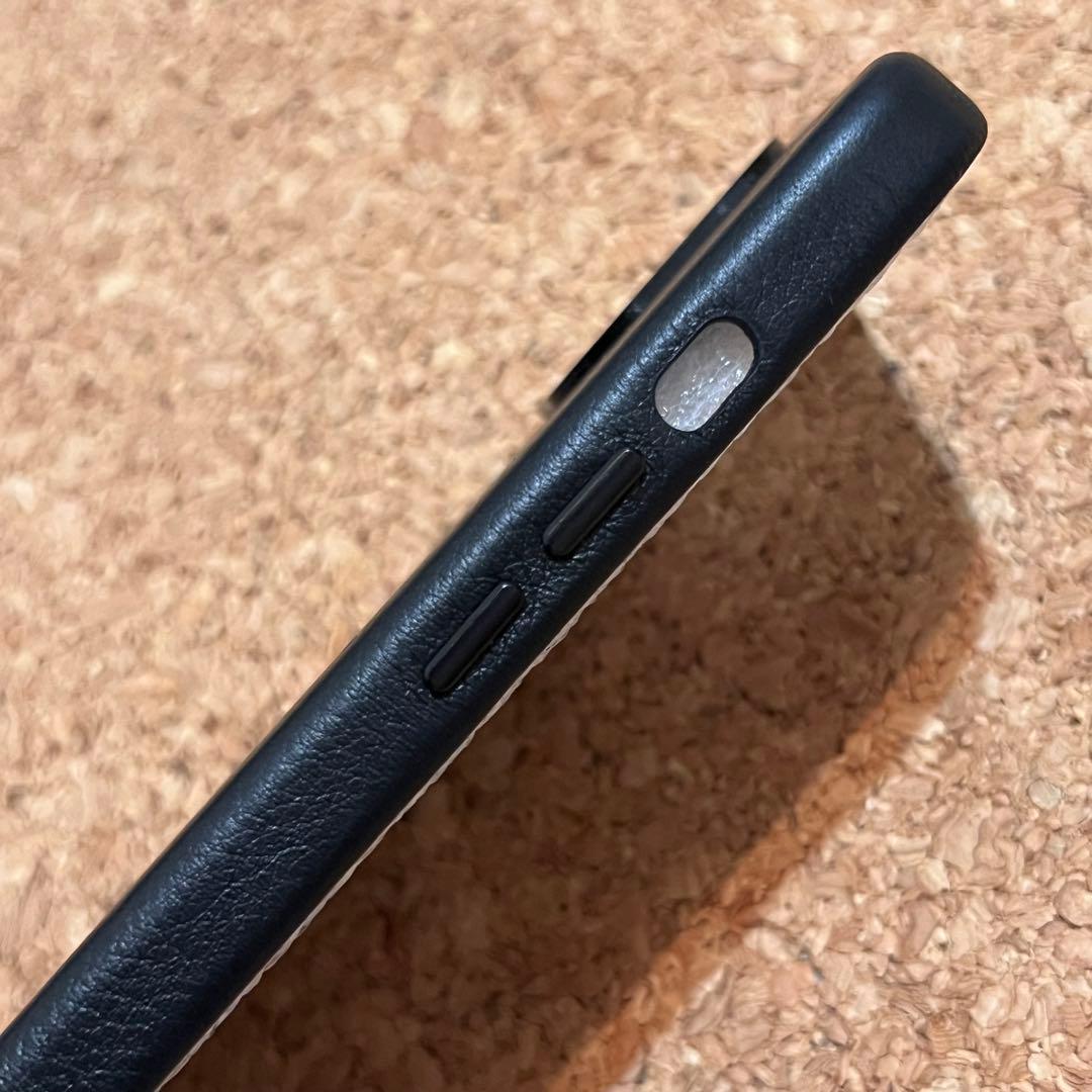 objcts.io カラビナ iPhone14ケース MagSafe レザー 黒
