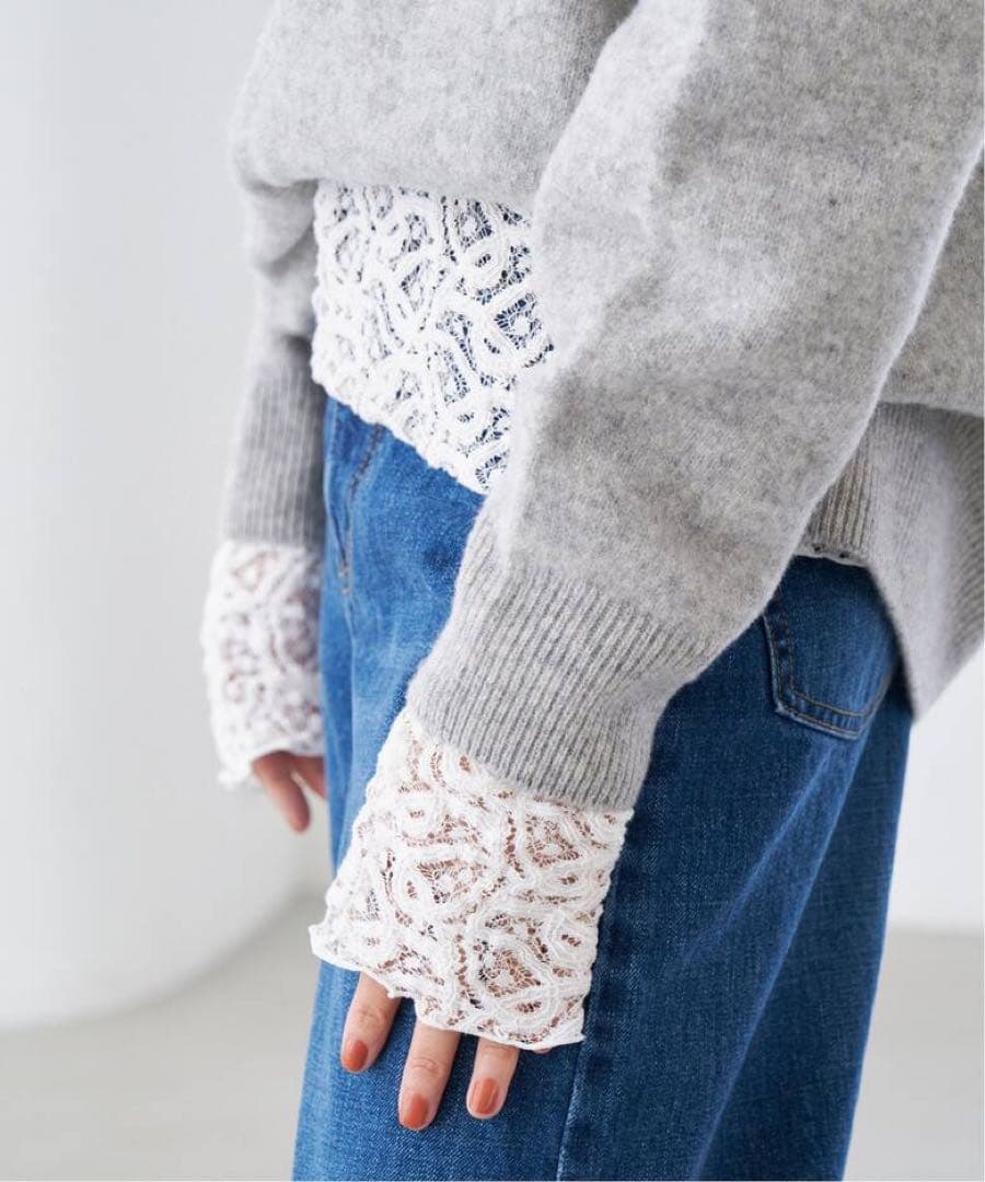 kazumami　IENA　ペイズリー ストレッチレースプルオーバー