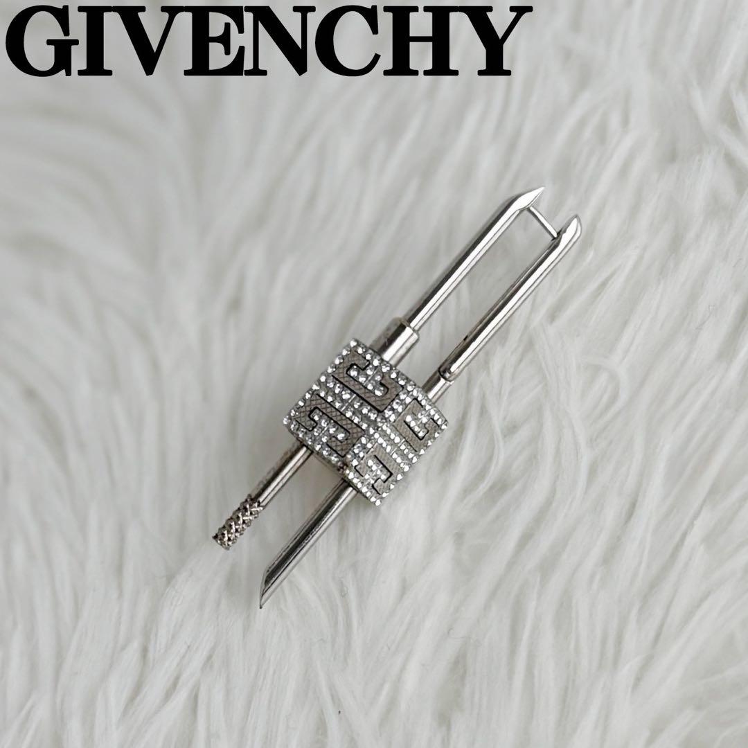 美品♡Givenchy ジバンシー 4G クリスタル パドロック 片耳 ピアス