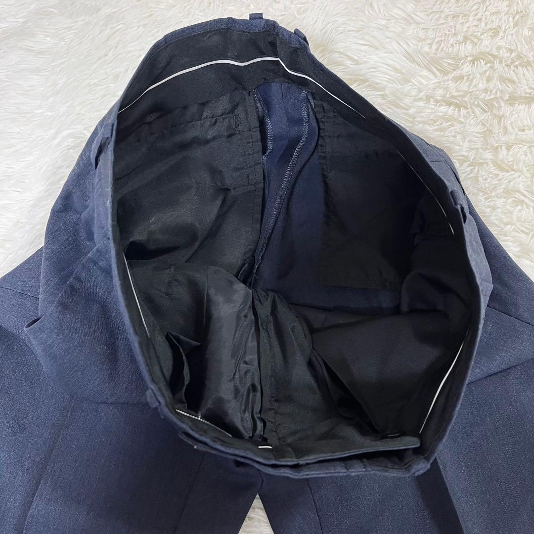 【美品/イタリア生地】スーツセレクト 3ピース セットアップ A5 ネイビー