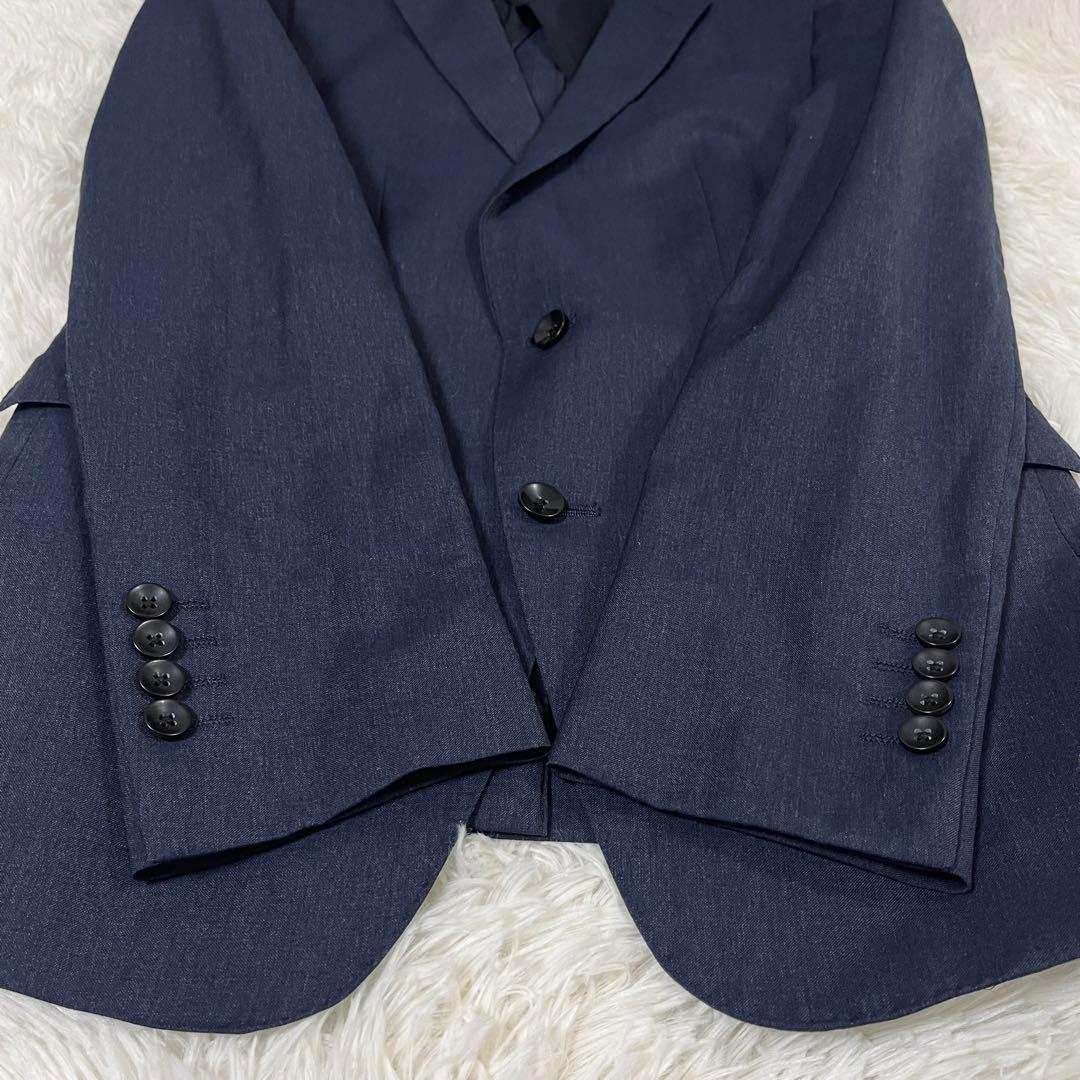 【美品/イタリア生地】スーツセレクト 3ピース セットアップ A5 ネイビー