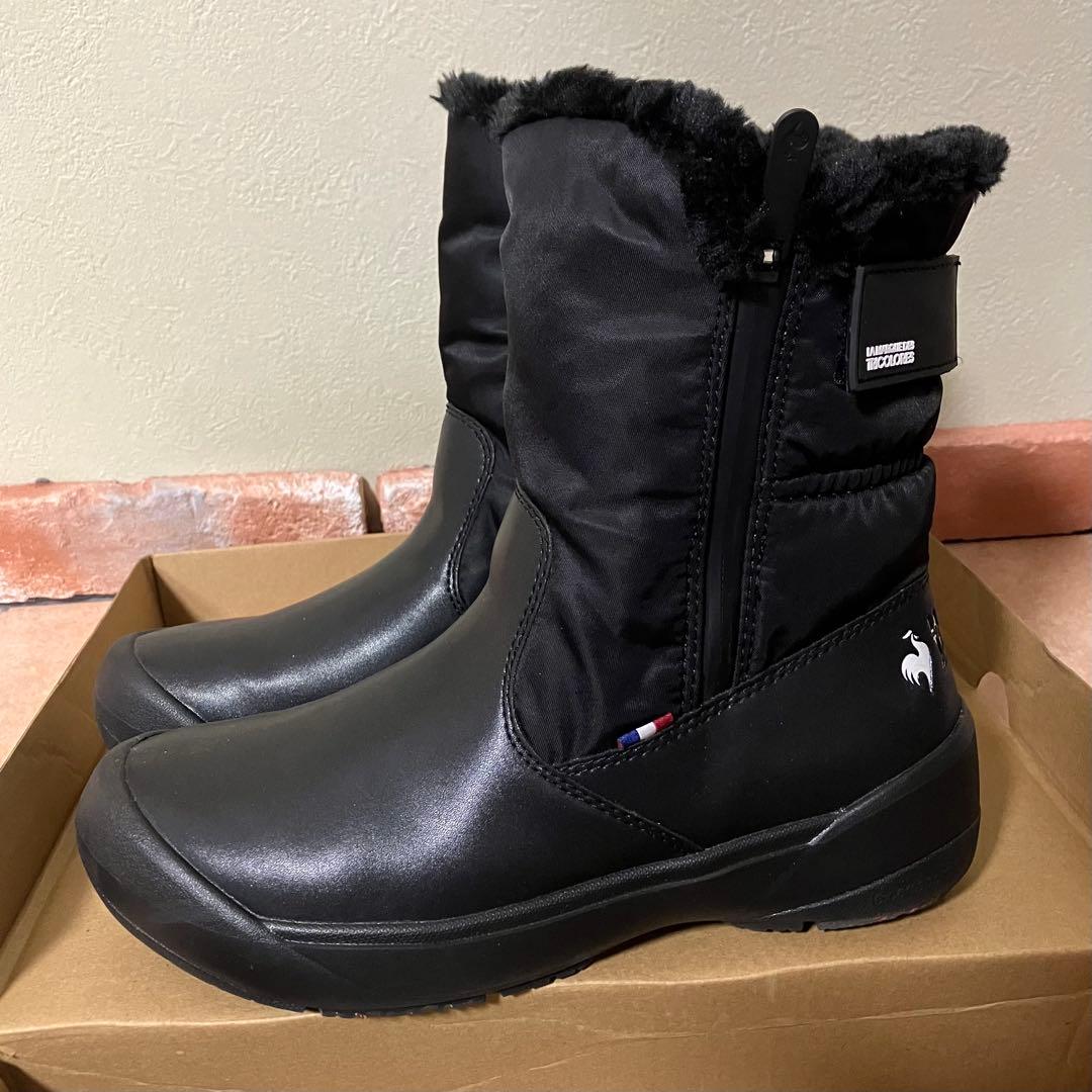 新品 ルコック 24.0cm 防水 レインブーツ スノーブーツ 黒 ブラック