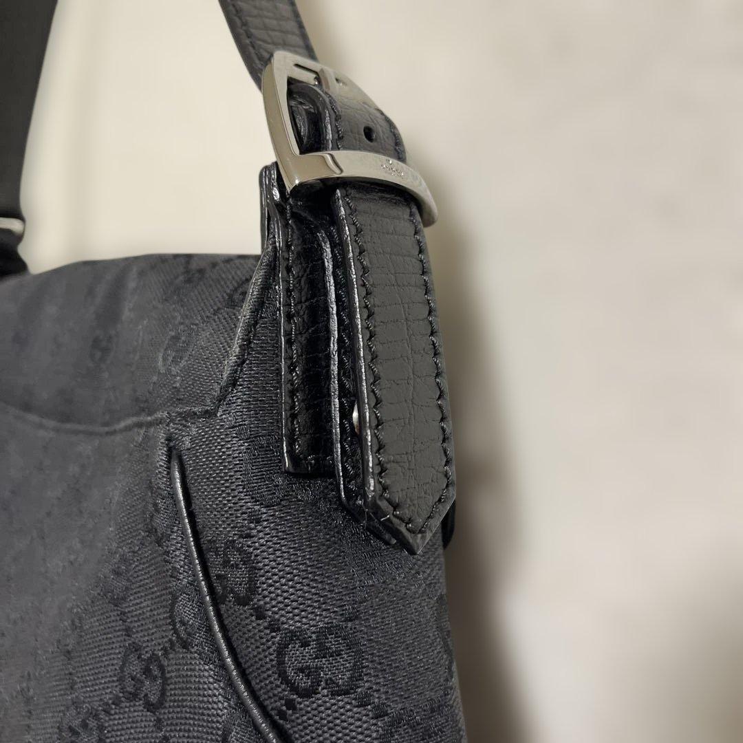 美品！GUCCI グッチワンショルダーハンドバッグ キャンバス　ホースビットレザ