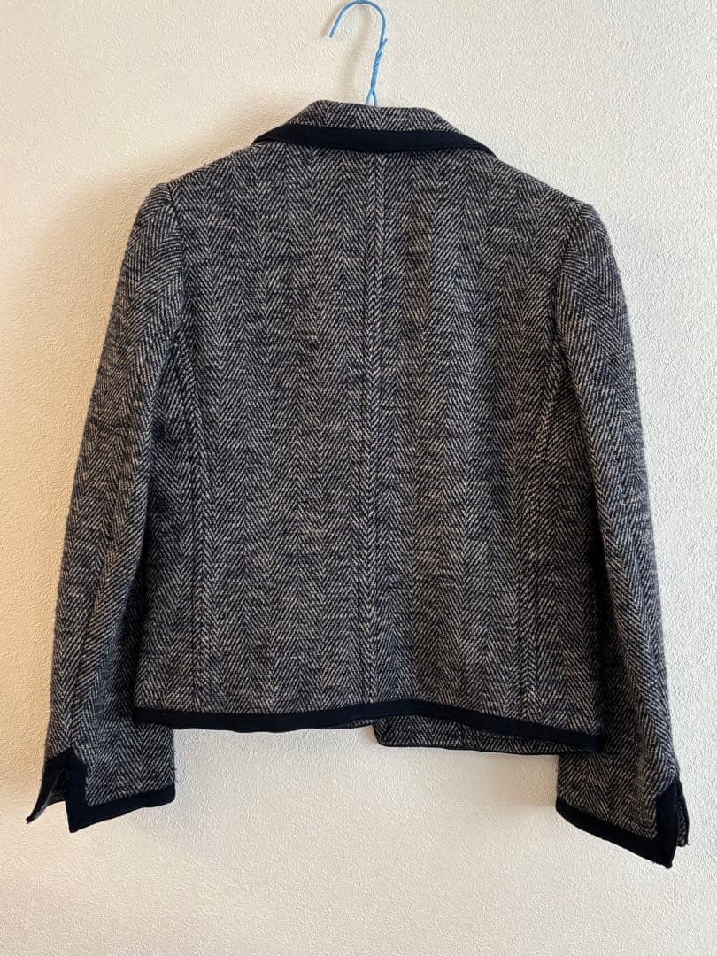 【美品】45rpm ★ヘリンボーン★ウール★テーラーカラー★ダブルフェイス