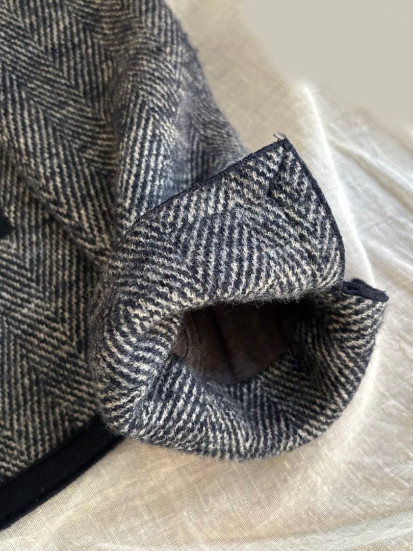 【美品】45rpm ★ヘリンボーン★ウール★テーラーカラー★ダブルフェイス