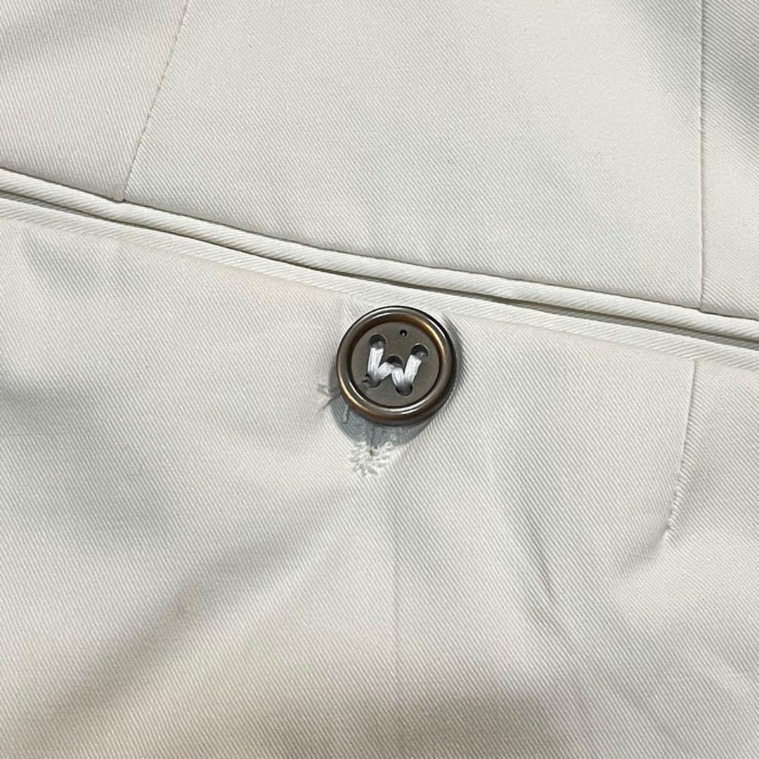 新品 タグ付き Berwich Sake 1P タック スラックス クリーム色