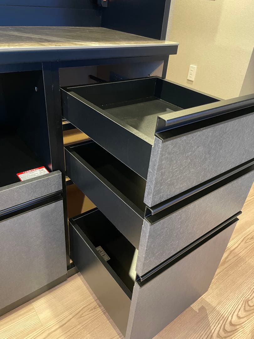 ニトリ リガーレ 組み合わせキッチンボード　ブラック